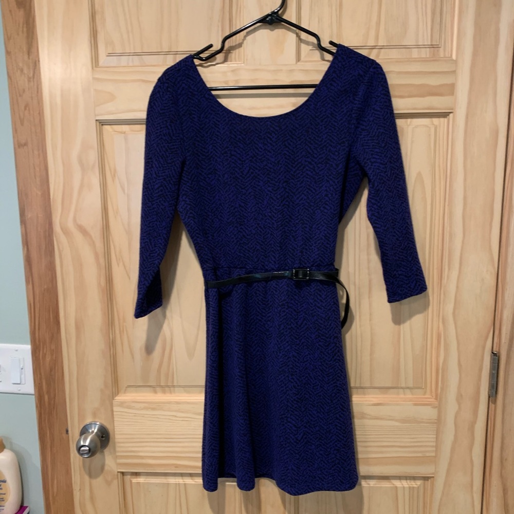 Black & Blue Printed Dress